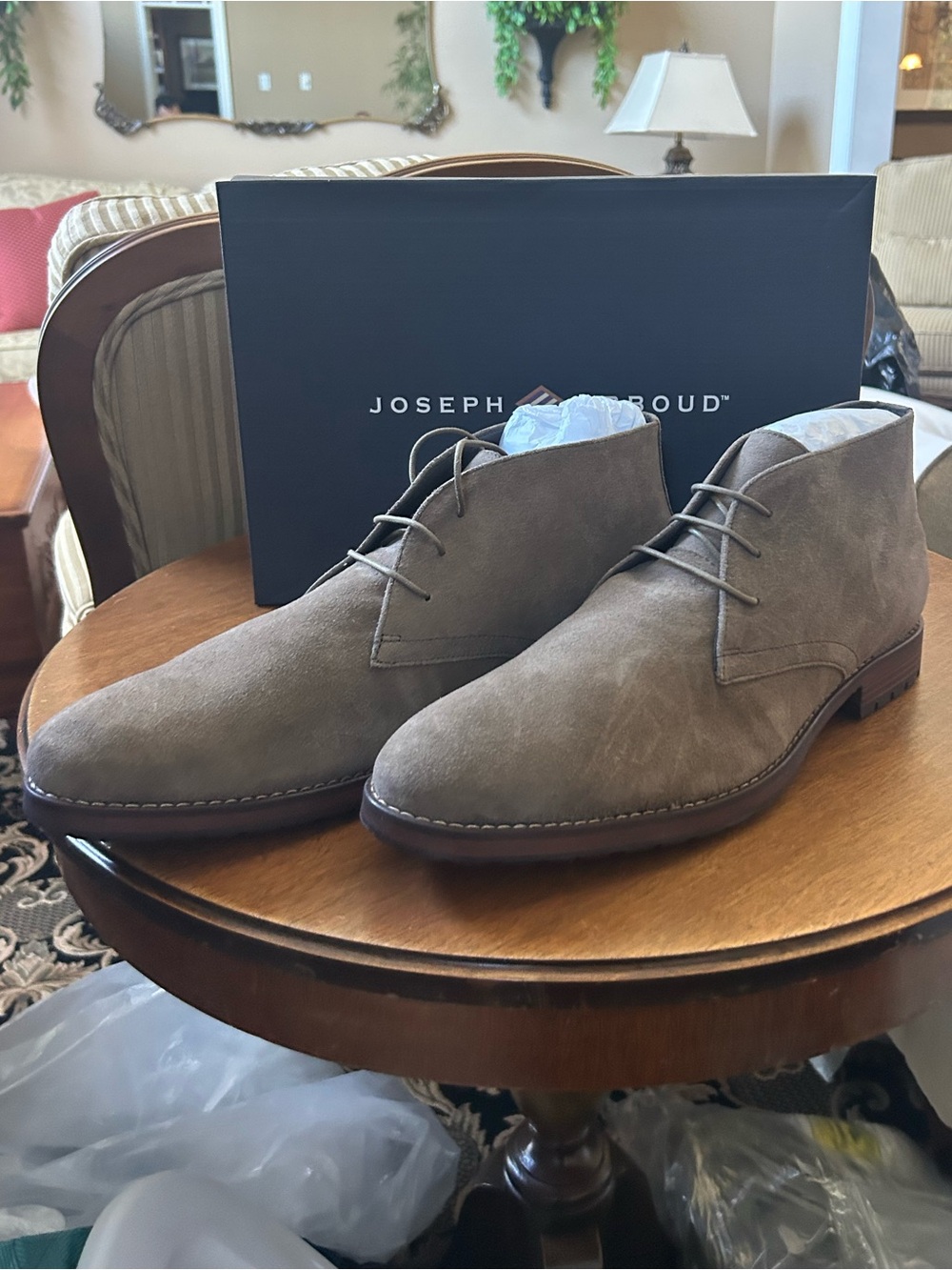 Joseph Abboud Taupe Suede Chukka Boots